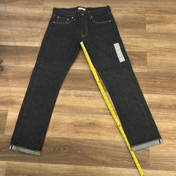 Uniqlo Slim Fit Straight Selvedge Dark Blue Jeans 32X32 NWT - Picture 12 of 13